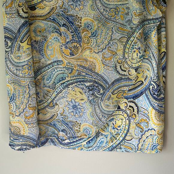 Roz & Ali Blue / Yellow Patterned Tank Top Size 2X - Picture 8 of 10